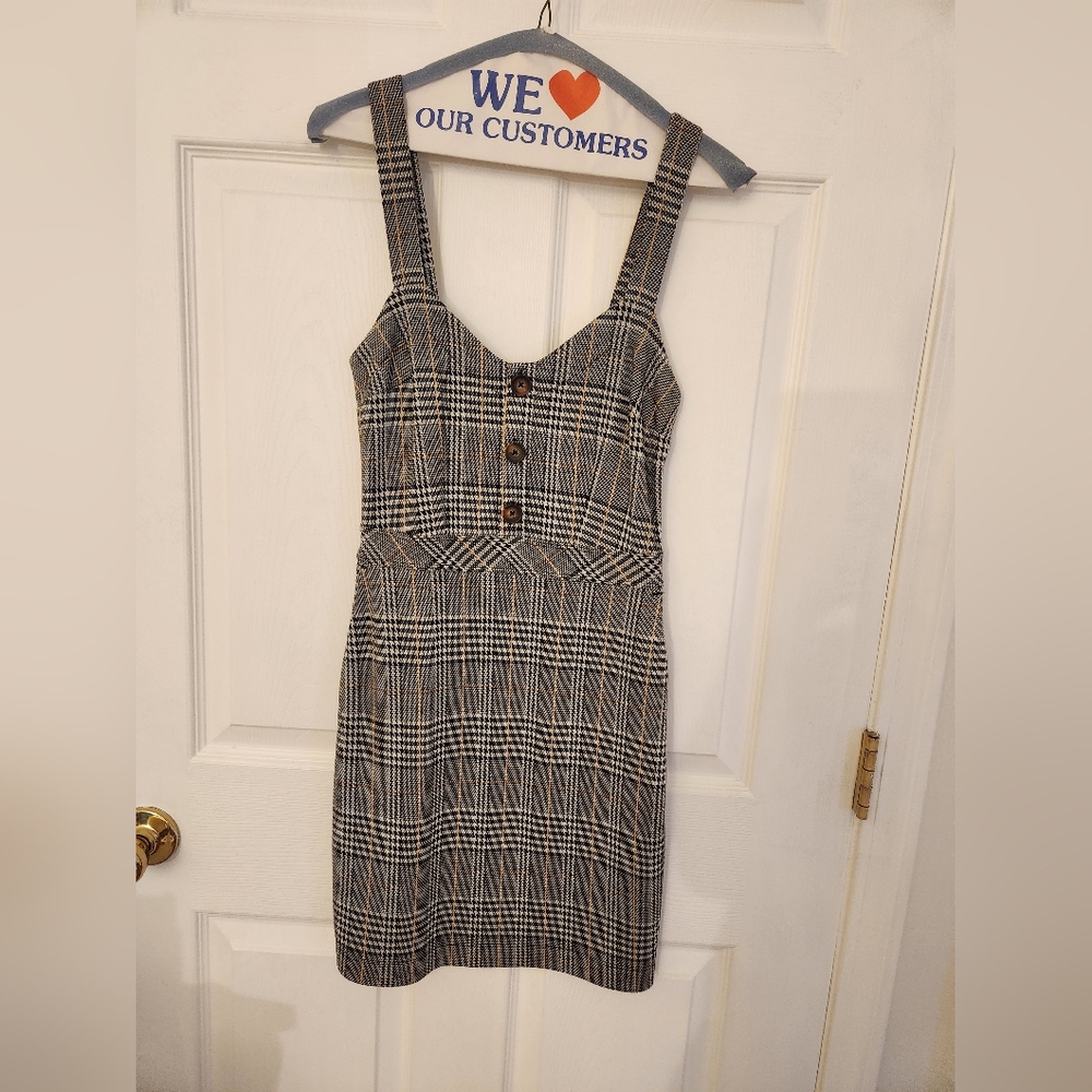 Plaid Mini Dress w/ Adjustable Straps